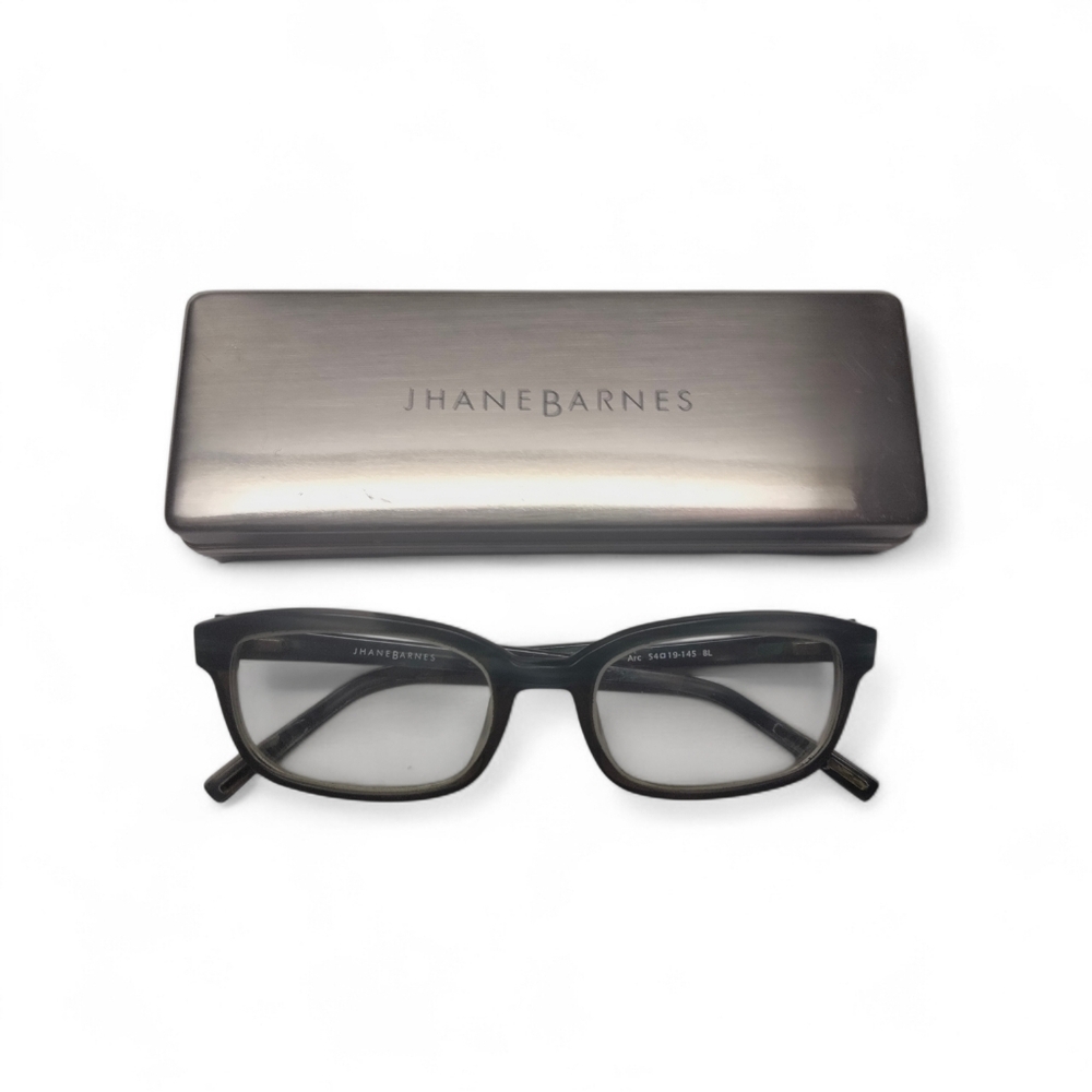 Jhane Barnes Designer Eyeglass Frames | Minimalist Green & Black | With Case